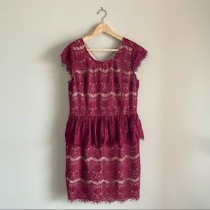 Maeve Peplum Lace Dress - Large